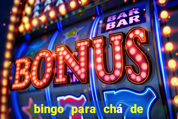 bingo para chá de bebê para imprimir grátis