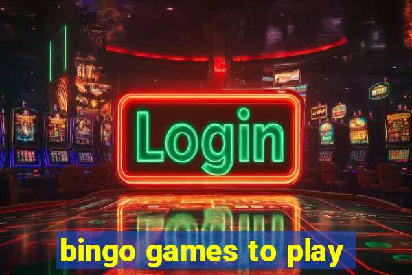 bingo games to play