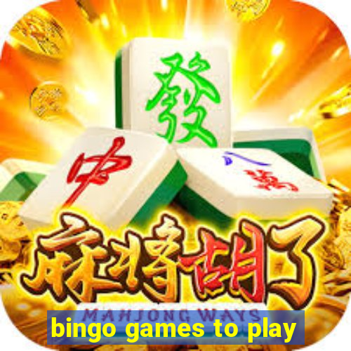 bingo games to play