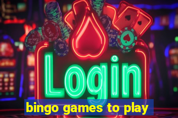 bingo games to play