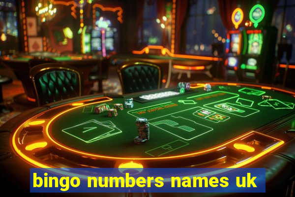 bingo numbers names uk