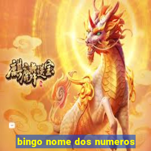 bingo nome dos numeros