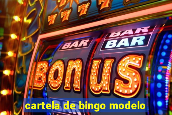 cartela de bingo modelo