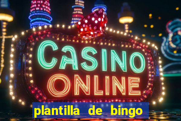 plantilla de bingo para editar