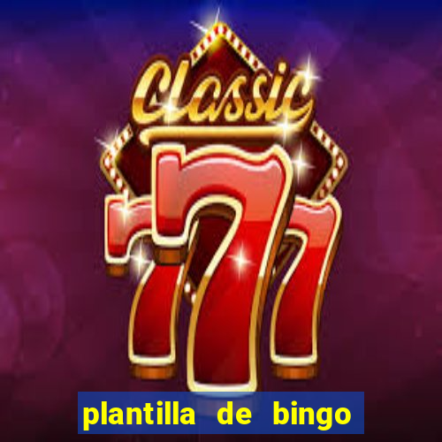 plantilla de bingo para editar