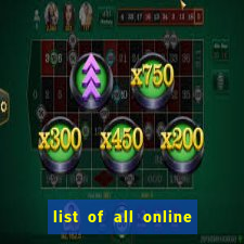 list of all online bingo sites