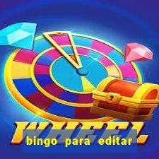 bingo para editar e imprimir