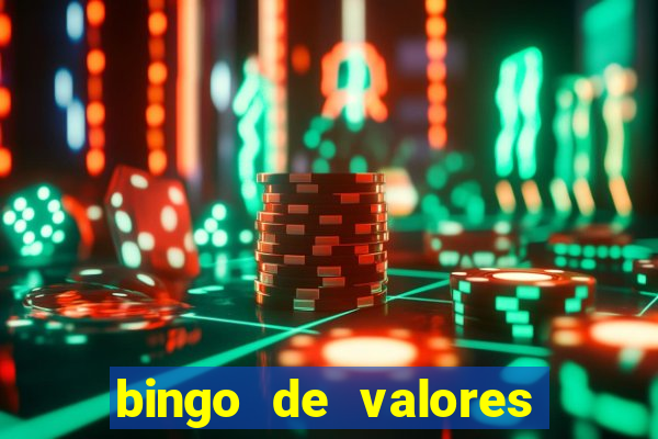 bingo de valores para imprimir