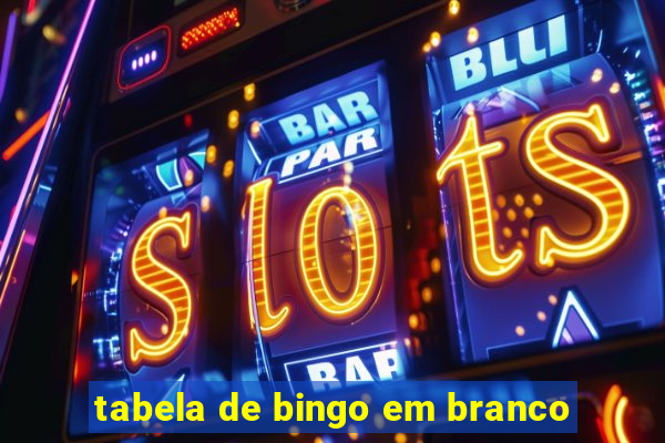 tabela de bingo em branco