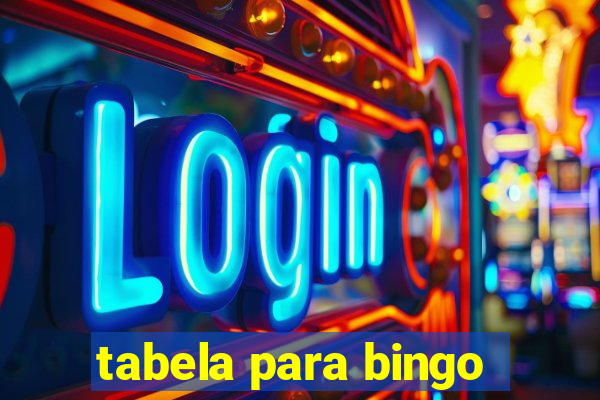 tabela para bingo