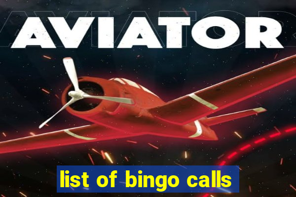 list of bingo calls