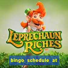 bingo schedule at mohegan sun