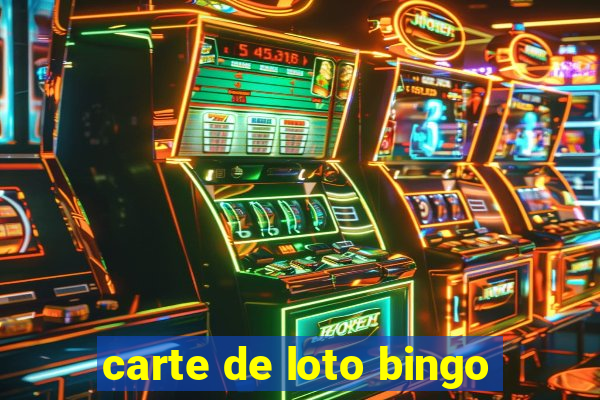 carte de loto bingo