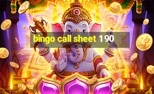 bingo call sheet 1 90