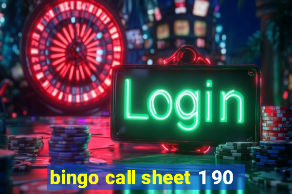 bingo call sheet 1 90