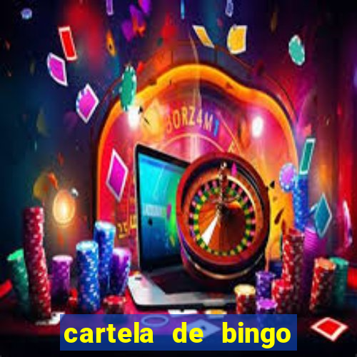 cartela de bingo para preencher