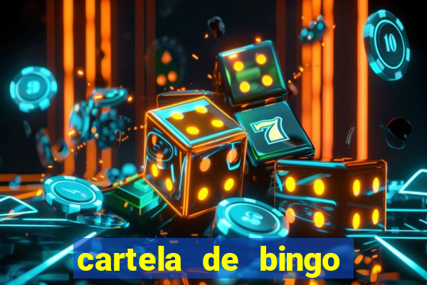 cartela de bingo para preencher