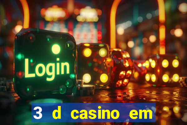 3 d casino em movimento com baralho