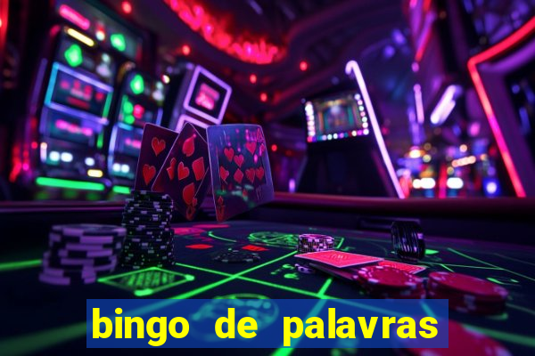 bingo de palavras simples colorido