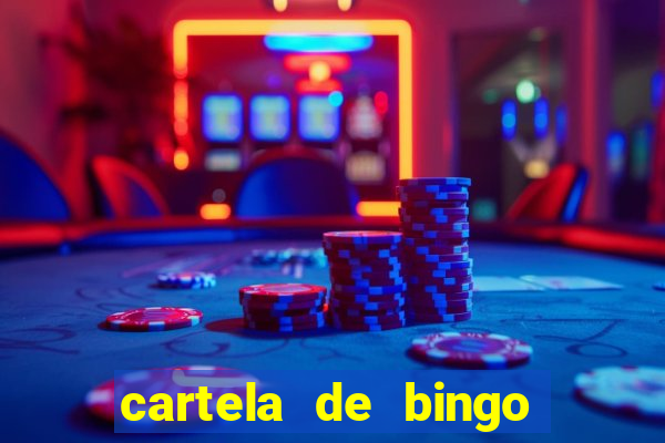 cartela de bingo com letras