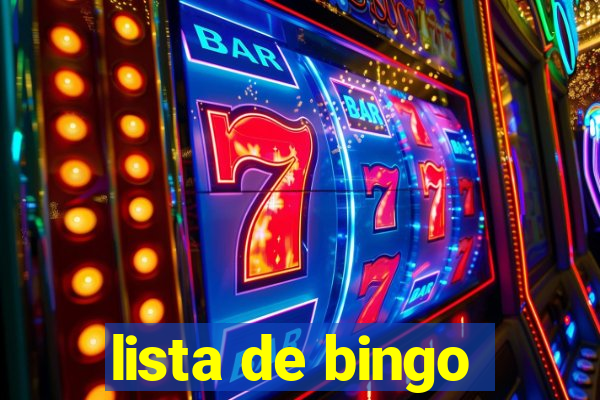 lista de bingo