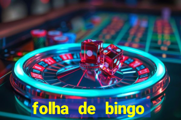 folha de bingo para imprimir