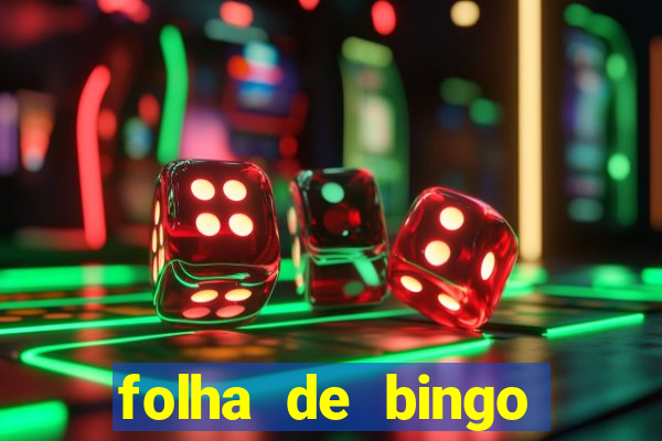 folha de bingo para imprimir