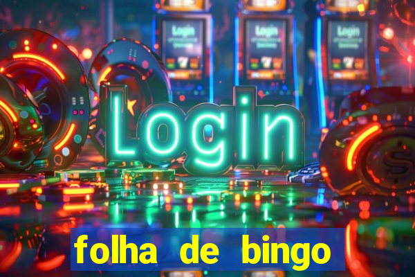 folha de bingo para imprimir